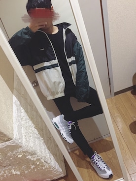 「AIR MAX」｜「アイテム（ナイロンジャケット）」を使った、よしのさん（メンズ・170cm）の春コーディネート