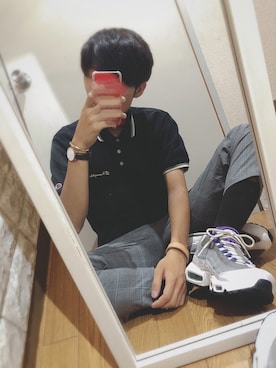 「アイテム（バングル/リストバンド）」を使った、よしのさん（メンズ・170cm・20代）の夏コーディネート