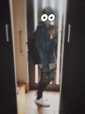 「kutir」｜「アイテム（デニムジャケット）」を使った、PRONさん（メンズ・180cm）の秋コーディネート