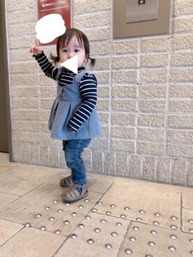 「PEEP ZOOMのアイテム（サンダル）」を使った、taimioさん（キッズ・70cm）の春コーディネート