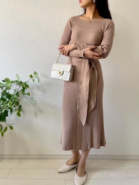 「NINE（ナイン）のアイテム（ワンピース/ドレス）」を使った、soeurs muuさん（レディース・167cm）の春コーディネート