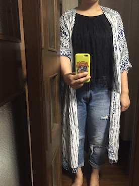「OSMOSIS（オズモーシス）のアイテム（その他アウター）」を使った、yu-ra-riさん（レディース・165cm）の夏コーディネート