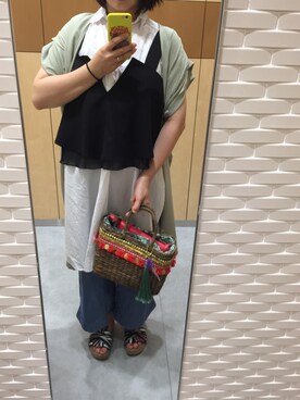 「OSMOSIS（オズモーシス）のアイテム（その他アウター）」を使った、yu-ra-riさん（レディース・165cm）の夏コーディネート