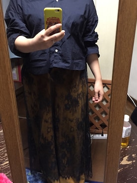 「GLOBAL WORK（グローバルワーク）のバックリボンシャツ長袖/763876（シャツ/ブラウス）」を使った、yu-ra-riさん（レディース・165cm）の秋コーディネート