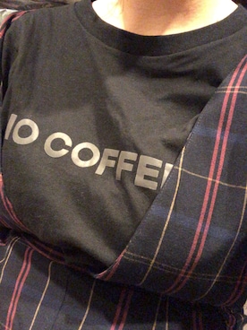「GLOBAL WORK（グローバルワーク）のNO COFFEEロゴＴ/806868（Tシャツ/カットソー、ブラック系）」を使った、yu-ra-riさん（レディース・165cm）の夏コーディネート