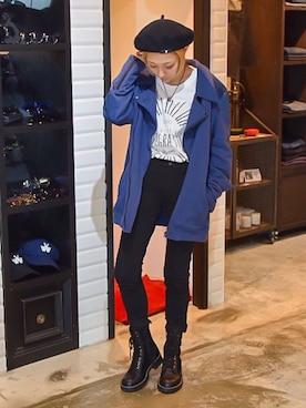 「アイテム（ハンチング/ベレー帽）」を使った、KyoNさん（レディース・160cm・20代）の春コーディネート