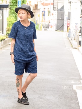 「VIRGOwearworks（ヴァルゴウェアワークス）のアイテム」を使った、KyoNさん（レディース・160cm）の夏コーディネート