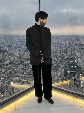 「endevice（エンデヴァイス）のアイテム（シューズ）」を使った、シ マ ザ キさん（メンズ・173cm）の冬コーディネート