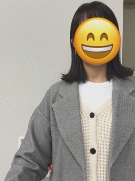 「rps（アールピーエス）のアイテム（チェスターコート）」を使った、だるまさん（レディース・168cm）の冬コーディネート