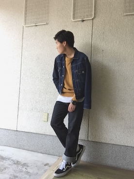 「ドラフトリーバイス」｜「アイテム（デニムジャケット）」を使った、kohtaroさん（メンズ・170cm）の冬コーディネート
