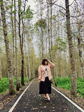 「CROSS（クロス）のアイテム」を使った、Ｈａｎａ女孩さん（レディース・166cm）の冬コーディネート