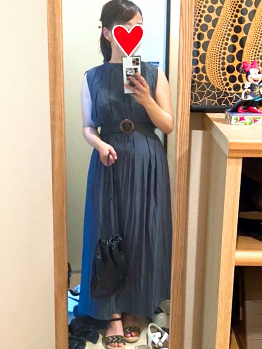 専用【allureville】　ベルト付きギャザーワンピース　ノースリーブワンピ allureville（アルアバイル）の「ベルト付ギャザーワンピース