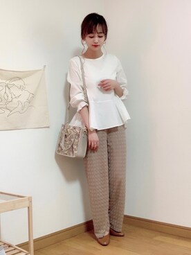 「しまむら（シマムラ）のアイテム（パンツ）」を使った、IKUさん（レディース・161cm）の春コーディネート