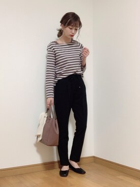 「GRL（グレイル）のアイテム（Tシャツ/カットソー）」を使った、IKUさん（レディース・161cm）の春コーディネート
