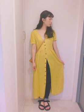 「BEAMS（ビームス）のアイテム（イヤリング）」を使った、テンテンさん（レディース・159cm）の夏コーディネート