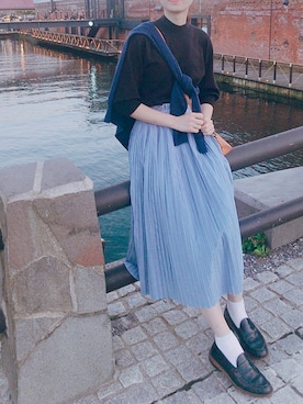 「アイテム（ローファー）」を使った、テンテンさん（レディース・159cm・10代）の秋コーディネート
