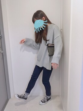 「master-piece（マスターピース）のアイテム（バッグ、グリーン系）」を使った、テンテンさん（レディース・159cm）の秋コーディネート