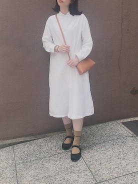 「SVEC（シュベック）のカンフーシューズ kung fu Shoes / ストラップパンプス（バレエシューズ）」を使った、テンテンさん（レディース・159cm）の夏コーディネート