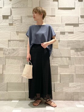 廣木真梨亜さん(レディース・158cm)の夏コーディネート
