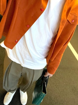 「N.HOOLYWOOD」｜「アイテム（スラックス）」を使った、やぬ(相互)さん（メンズ・180cm）の春コーディネート