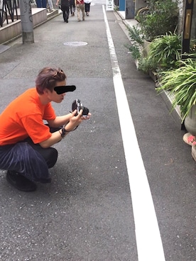 「アイテム（その他アウター、ブルー系）」を使った、yossyさん（メンズ・173cm）の夏コーディネート
