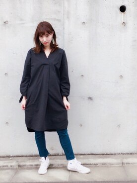 「PAGEBOY（ページボーイ）のアイテム（シャツワンピース）」を使った、小林 ひかる さん（レディース・164cm）の春コーディネート