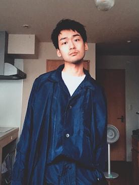 「ネイビーコーデ」｜「アイテム（その他アウター）」を使った、ashizawakojiさん（メンズ・179cm）の秋コーディネート