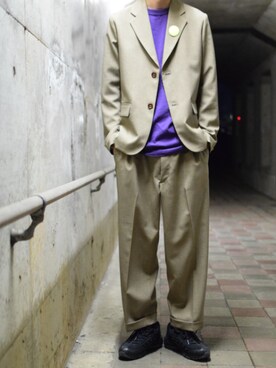 ファッションのインスピレーション ロイヤリティフリーカーキ パープル コーデ メンズ