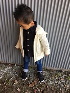 「スキップランド（スキップランド）のアイテム」を使った、みなむしこさん（キッズ・80cm）の秋コーディネート