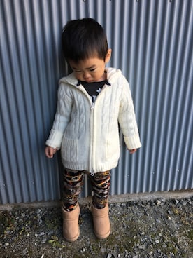 「スキップランド（スキップランド）のアイテム」を使った、みなむしこさん（キッズ・80cm）の秋コーディネート