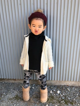 「スキップランド（スキップランド）のアイテム」を使った、みなむしこさん（キッズ・80cm）の冬コーディネート