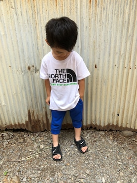「Moujonjon（ムージョンジョン）のアイテム（その他パンツ）」を使った、みなむしこさん（キッズ・90cm）の夏コーディネート