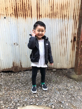 「XLARGE（エクストララージ）のアイテム（ジャケット/アウター）」を使った、みなむしこさん（キッズ・90cm）の冬コーディネート