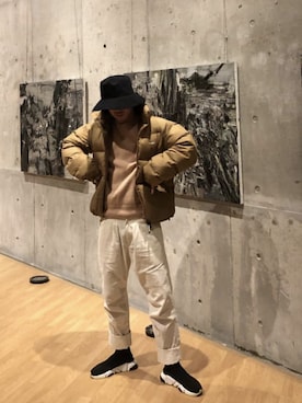 「ビバスタジオ」｜「アイテム（ダウンジャケット/コート）」を使った、vivastudioさん（メンズ・177cm）の冬コーディネート