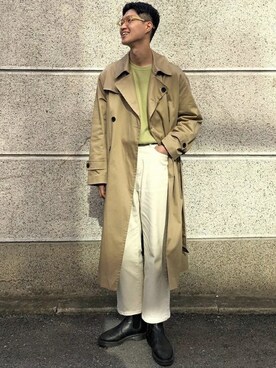 「ビバスタジオ」｜「アイテム（トレンチコート）」を使った、vivastudioさん（メンズ・175cm）の冬コーディネート