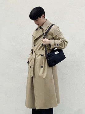 「ビバスタジオ」｜「アイテム（トレンチコート）」を使った、vivastudioさん（メンズ・182cm）の冬コーディネート