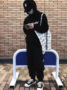 「VIVASTUDIO（ビバスタジオ）のアイテム」を使った、vivastudioさん（メンズ・174cm）の冬コーディネート