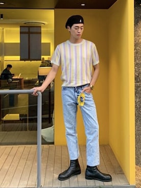 「Fine The（ファインザ）のアイテム」を使った、vivastudioさん（メンズ・177cm）の春コーディネート