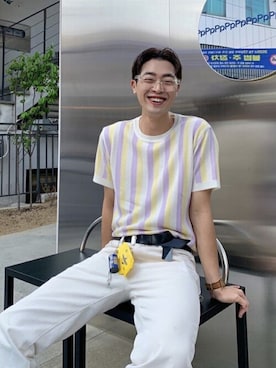 「Fine The（ファインザ）のアイテム」を使った、vivastudioさん（メンズ・180cm）の夏コーディネート