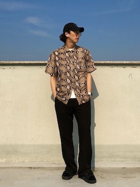 「パイソン柄」｜vivastudioさん（メンズ・180cm）の夏コーディネート