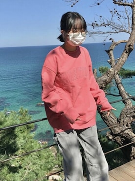 「アイテム（スウェット、ピンク系）」を使った、vivastudioさん（レディース・159cm）の秋コーディネート