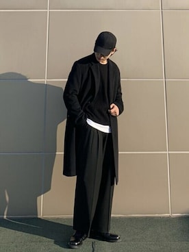 「ビバスタジオ」｜「アイテム（チェスターコート）」を使った、vivastudioさん（メンズ・175cm）の冬コーディネート