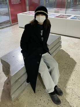 「ビバスタジオ」｜「アイテム（チェスターコート）」を使った、vivastudioさん（レディース・158cm）の冬コーディネート