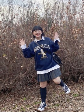 「ビバスタジオ」｜「アイテム（スウェット）」を使った、vivastudioさん（レディース・152cm）の冬コーディネート