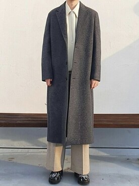「ビバスタジオ」｜「アイテム（チェスターコート）」を使った、vivastudioさん（メンズ・174cm）の冬コーディネート
