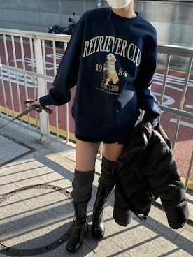 「ビバスタジオ」｜「アイテム（スウェット）」を使った、vivastudioさん（レディース・155cm）の冬コーディネート