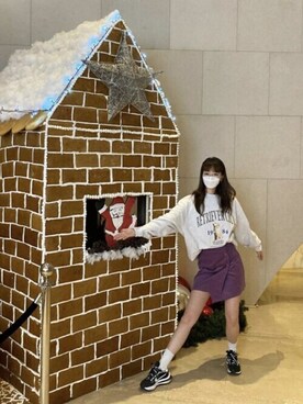「ビバスタジオ」｜「アイテム（スウェット）」を使った、vivastudioさん（レディース・157cm）の冬コーディネート