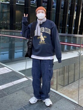 「ビバスタジオ」｜「アイテム（スウェット）」を使った、vivastudioさん（メンズ・175cm）の冬コーディネート