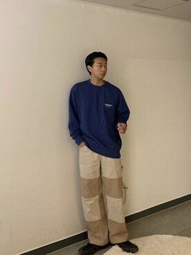 「ビバスタジオ」｜「アイテム（スウェット）」を使った、vivastudioさん（メンズ・176cm）の冬コーディネート