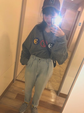 「アイテム（スリッポン）」を使った、らいだーさん（レディース・155cm・20代）の春コーディネート
